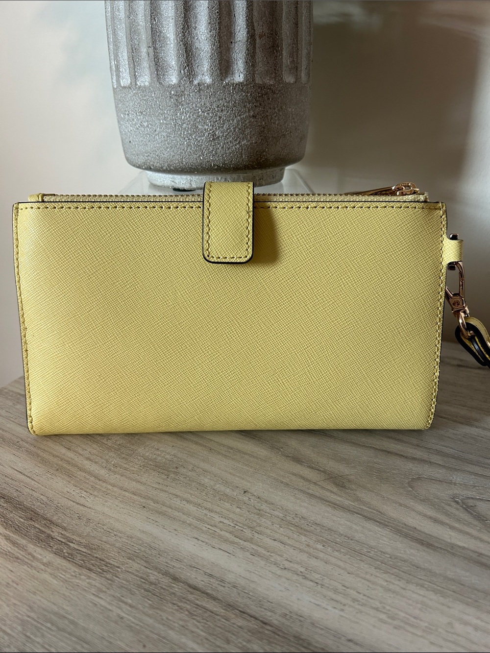 Michael Kors Yellow Saffiano Leather Wristlet Clutch NWOT - Picture 2 of 11
